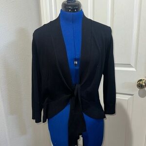 Black Tie-Front Cardigan
